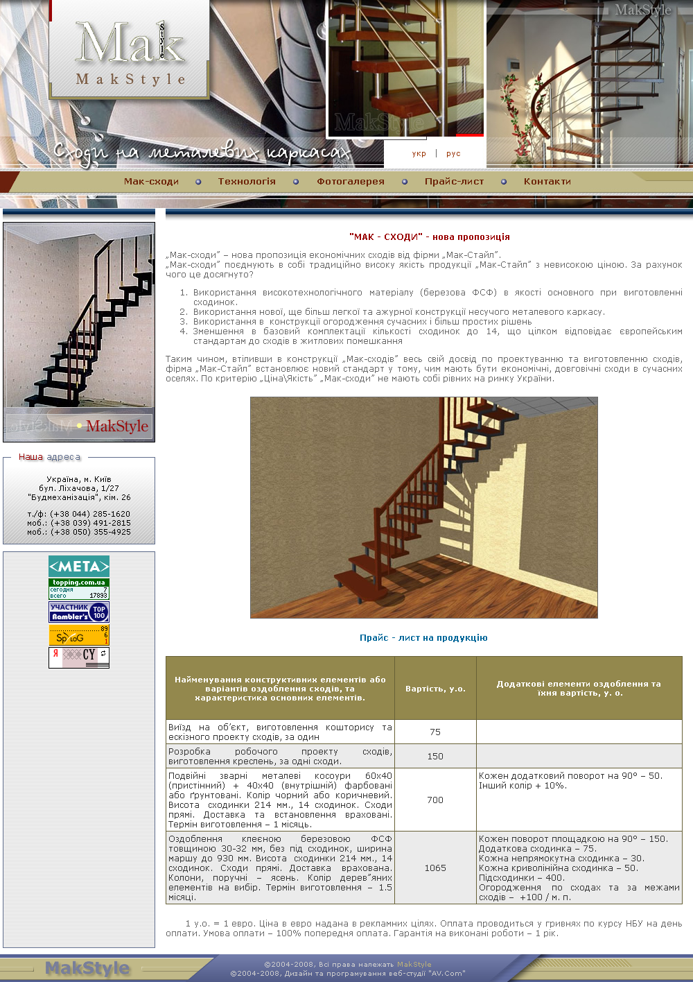 Сайт для фірми "MakStyle"